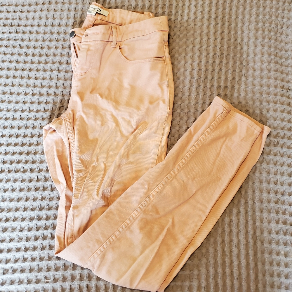 Coral skinny jeans